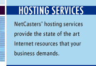 Hosting Services. NetCasters' hosting services provide the state of the art Internet resources that you business demands.